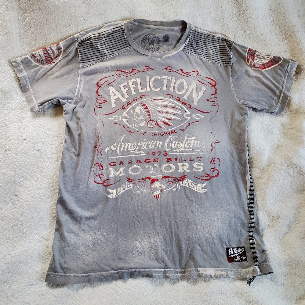 Affliction Motor Club 1973 Distressed T-Shirt, Sz XL